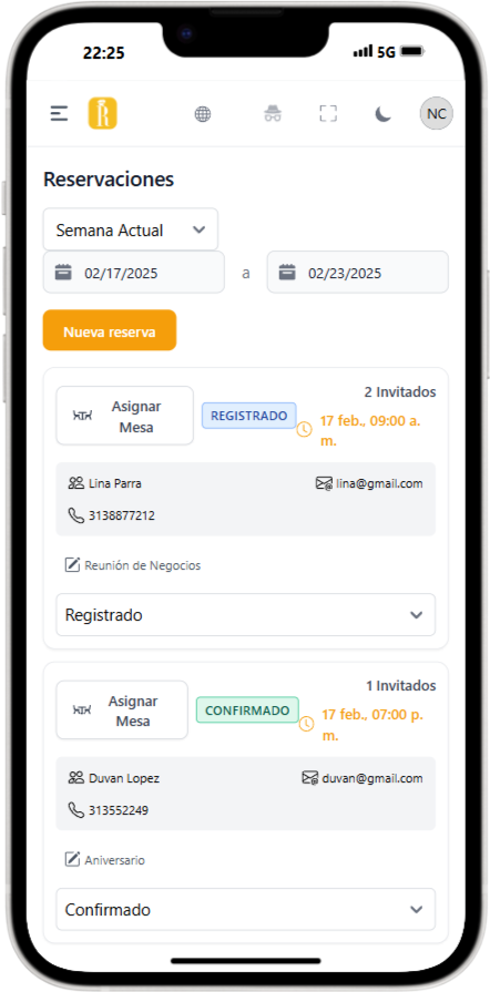 Optimiza las reservas de mesas